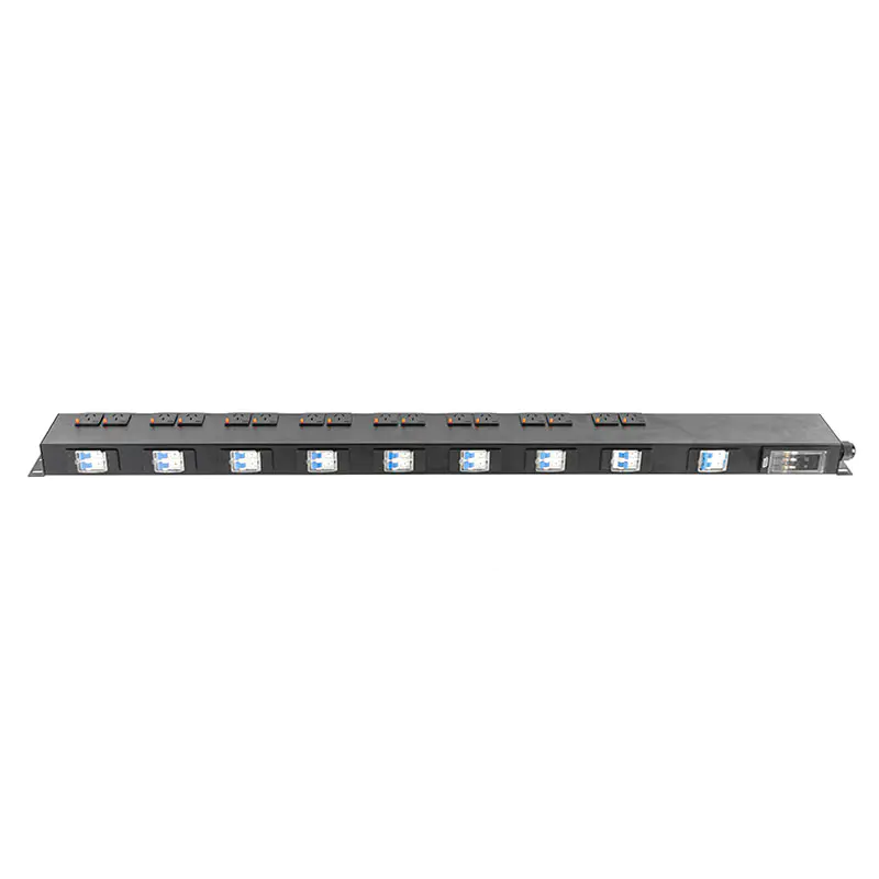 PDU gắn tủ rack dạng đứng có công tắc và bộ ngắt mạch, 16 ổ cắm