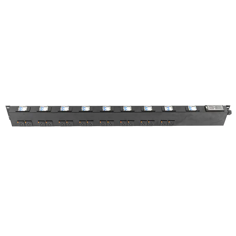 PDU gắn tủ rack dạng đứng có công tắc và bộ ngắt mạch, 16 ổ cắm