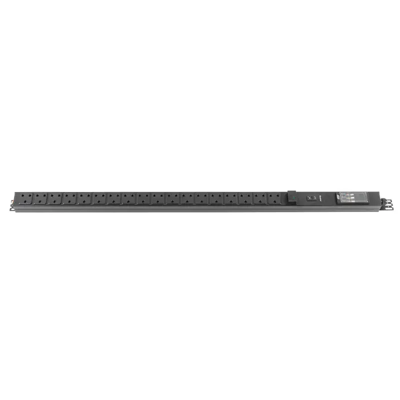 PDU gắn tủ rack dạng đứng có công tắc, đèn chỉ báo và bộ ngắt mạch, 19 ổ cắm chuẩn Anh