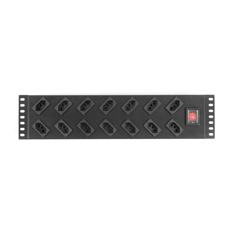 PDU gắn tủ rack dạng đứng có công tắc, 14 ổ cắm chuẩn Thụy Sĩ
