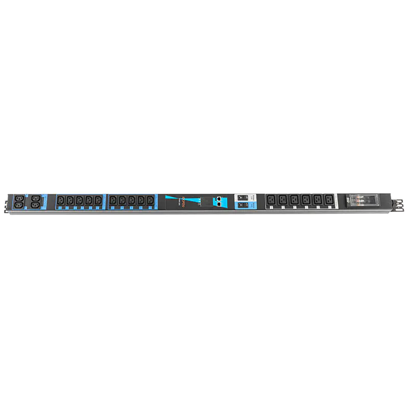 PDU gắn tủ rack thông minh eco dạng đứng TCP/IP có cảm biến, 20 ổ cắm C13 C19