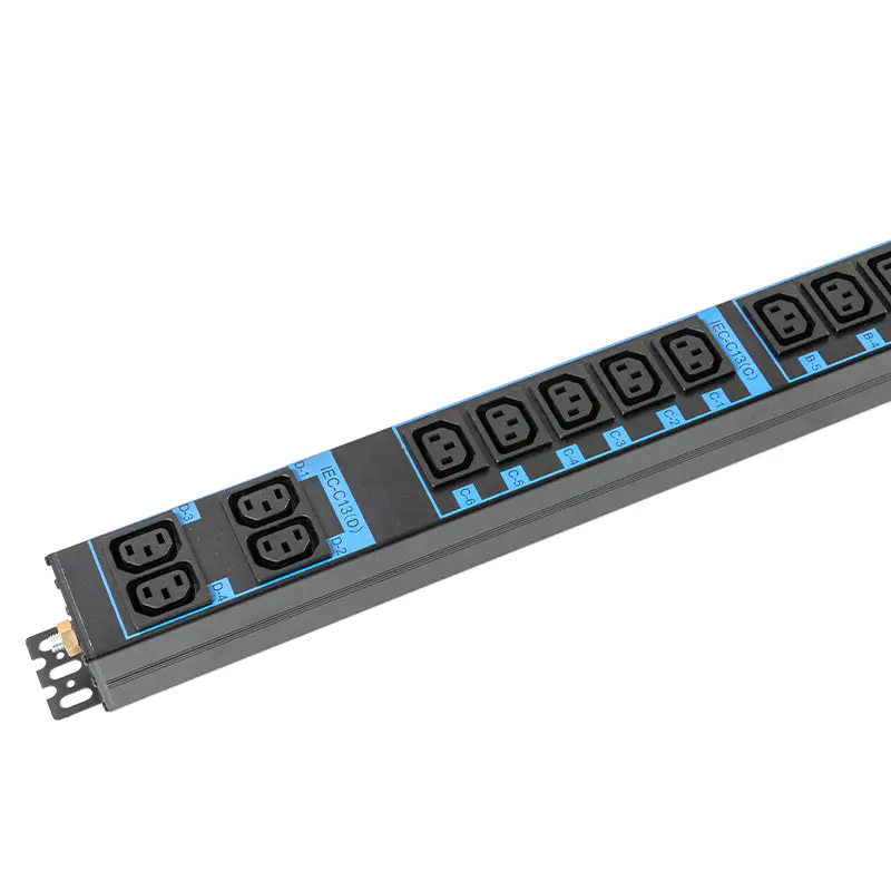 PDU gắn tủ rack thông minh eco dạng đứng TCP/IP có cảm biến, 20 ổ cắm C13 C19