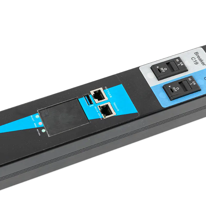 PDU gắn tủ rack thông minh eco dạng đứng TCP/IP có cảm biến, 20 ổ cắm C13 C19